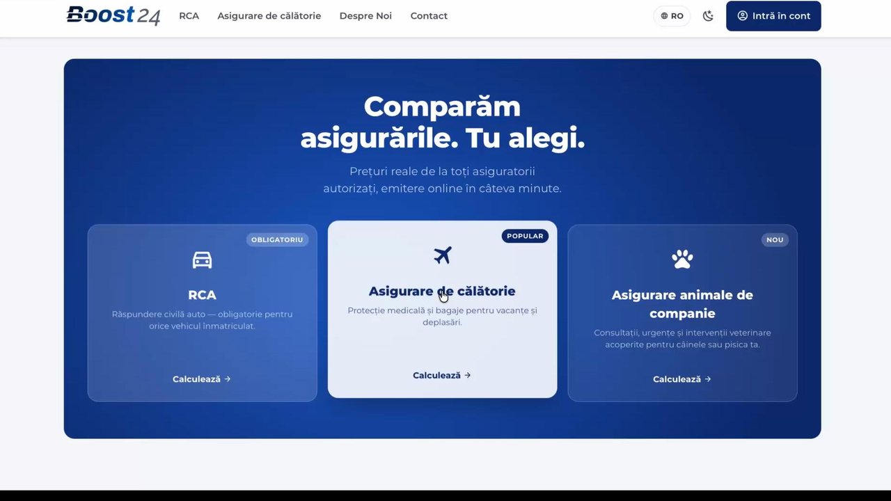 Demo Boost24 — Asigurare de călătorie